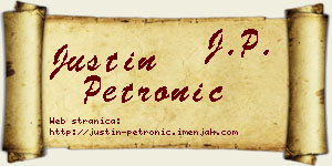 Justin Petronić vizit kartica